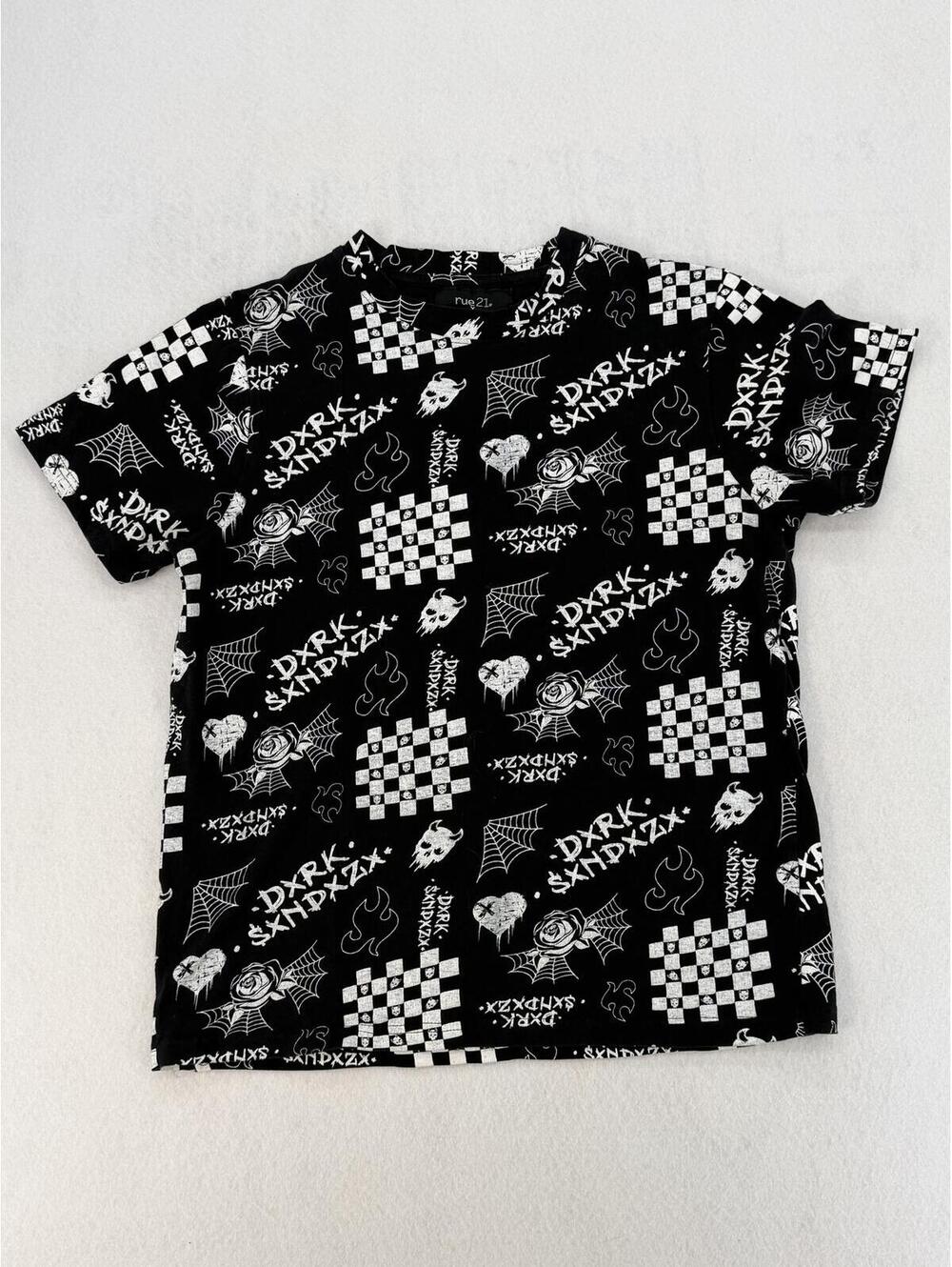 Y2K rue21 x Dark Sundaze T-Shirt Small Black Graphic Streetwear